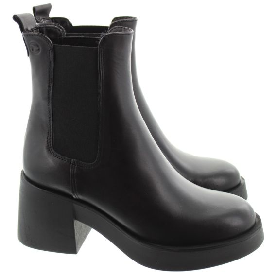 TAMARIS Ladies 25464 Heeled Chelsea Boots In Black