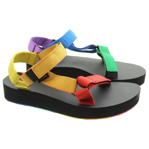 TEVA Ladies Midform Universal Sandals In Rainbow Multi