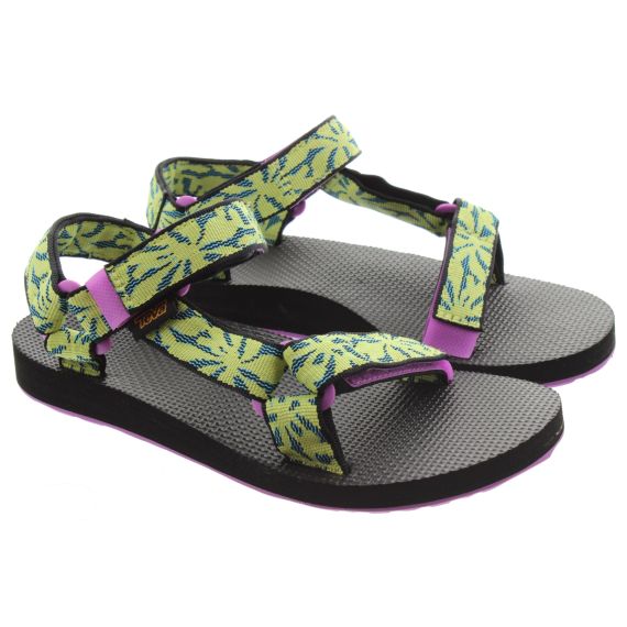 TEVA Ladies Original Universal Sandals In Beach Floral Wild Lime 