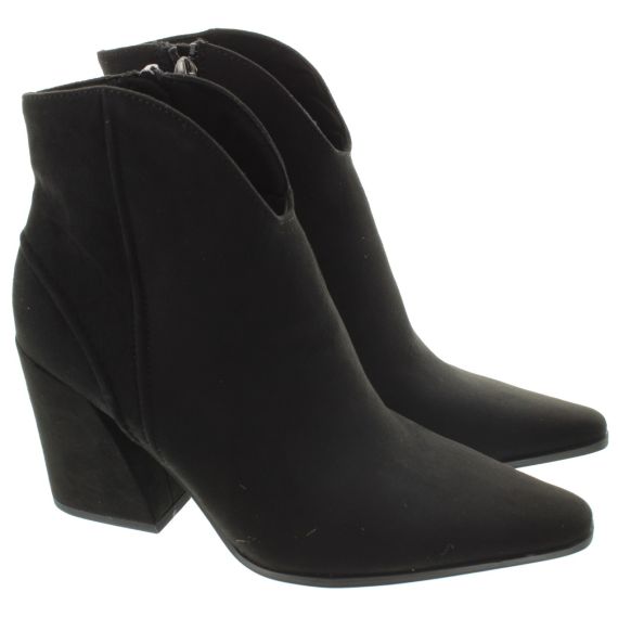 MARCO TOZZI Ladies 25360 Heel Ankle Boots In Black 