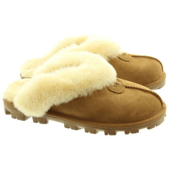 UGG Ladies Coquette Slippers In Chestnut