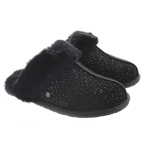 UGG Ladies Scuffette 2 Metallic Slippers In Black