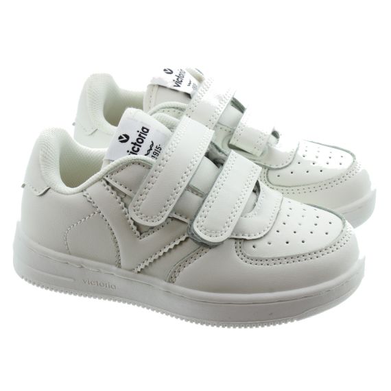 VICTORIA Kids Madrid Velcro Trainers In White