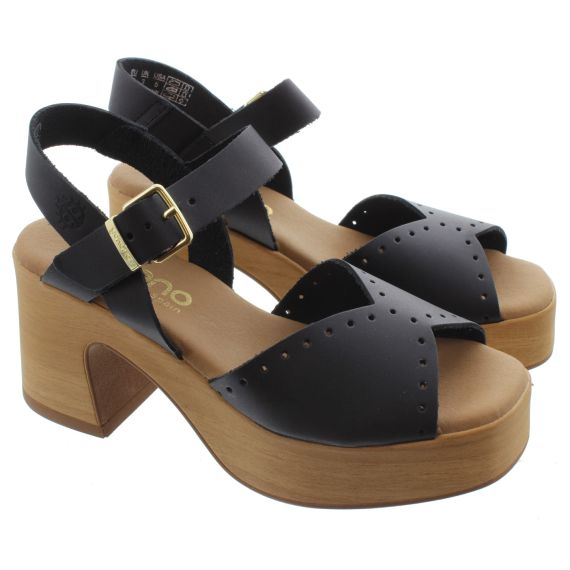 YOKONO Ladies Bonai 002 Heel Sandals In Black 