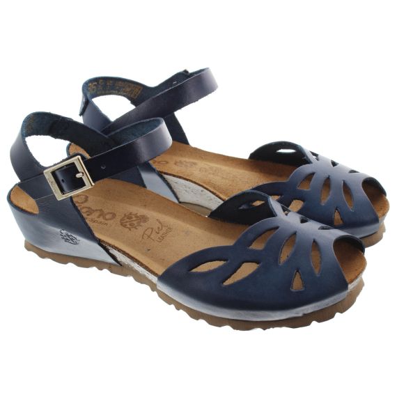 YOKONO Ladies Monaco 003 Flat Sandals In Navy 