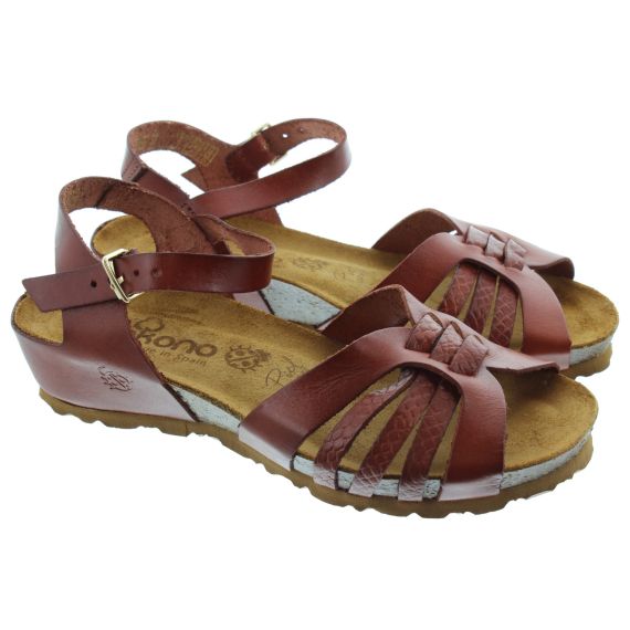 YOKONO Ladies Monaco 185 Flat Sandals In Tan 