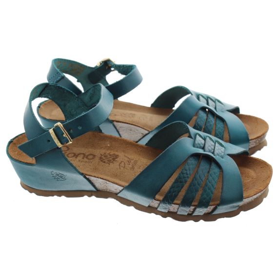 YOKONO Ladies Monaco 185 Flat Sandals In Teal 