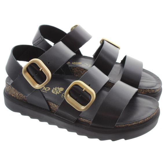 YOKONO Ladies Tunez 127 Chunky Sandals In Black 