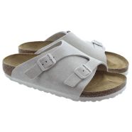 Ladies Zurich Suede Mules In Antique White