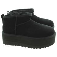Ladies Classic Platform Ultra Mini Boots In Black