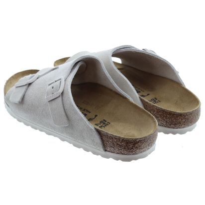 Ladies Zurich Suede Mules In Antique White