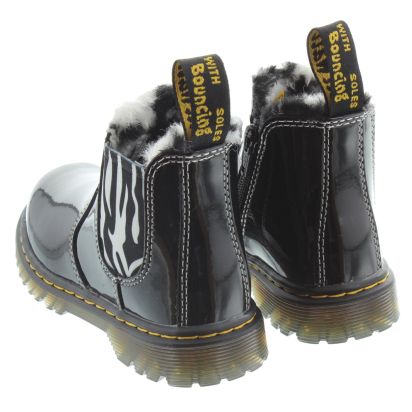 Kids Leonore Ankle Boots In Black Patent