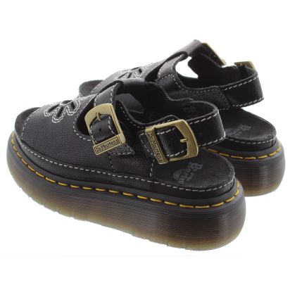 Ladies Dunnet Flower Sandals In Black