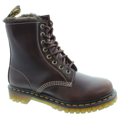 Ladies Serena Fur Ankle Boots In Brown