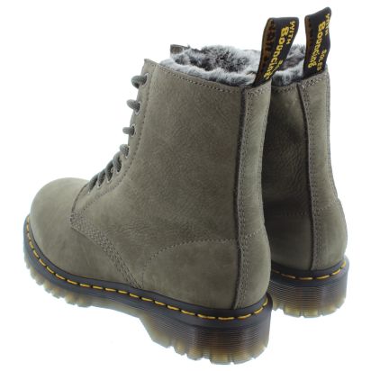 Ladies 1460 Serena Fur Ankle Boots In Grey