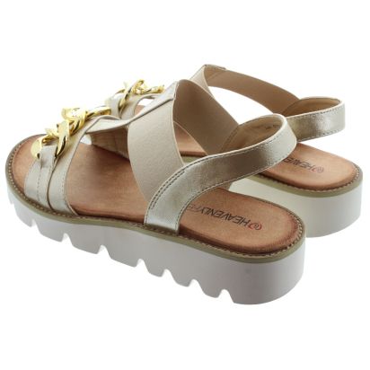 Ladies Lulu Chain Sandals In Gold