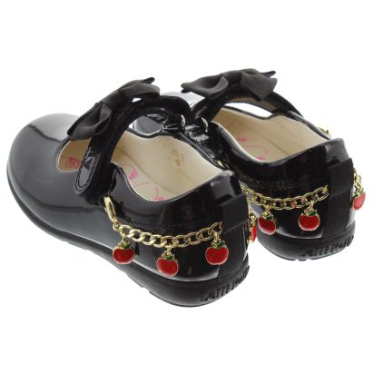 Kids LK8719 F Apple Bracelet Bar Shoes In Black Patent