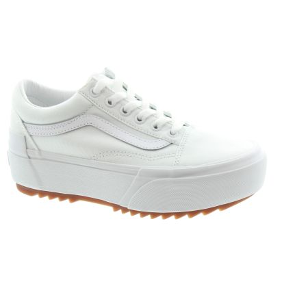 Ladies Old Skool Stacked Trainers In White