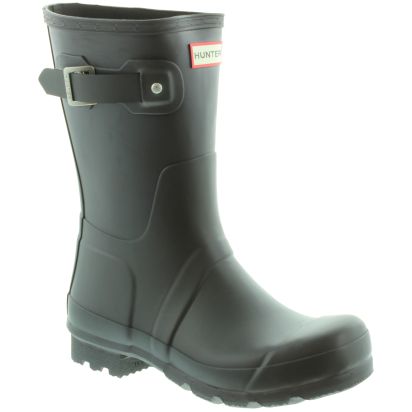 Hunter Men's Original Short Wellingtons in Black in Black