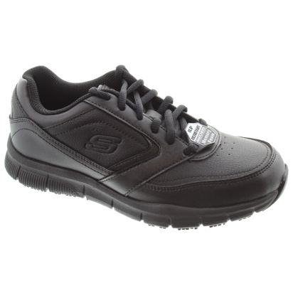 Ladies 77235EC Work Slip Resistant Lace Up Shoes In Black