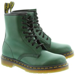 Dr Martens Leather 1460 8 Eyelet Boots in Green in Green