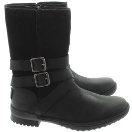 Ugg Ladies Lorna Calf Boots In Black in Black