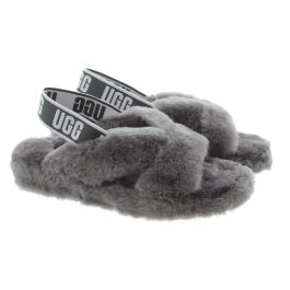 Ladies Fab Yeah Slides In Charcoal