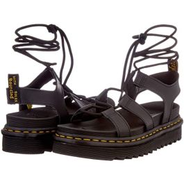 Dr Martens Ladies Nartilla Lace Sandals In Black in Black