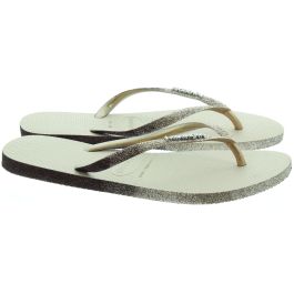 Gold sparkle flip flops hot sale