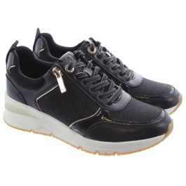 Ladies 23721 Wedge Trainers In Black