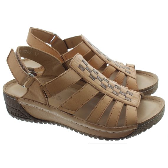 ADESSO Ladies Edith Wedge Sandals In Tan
