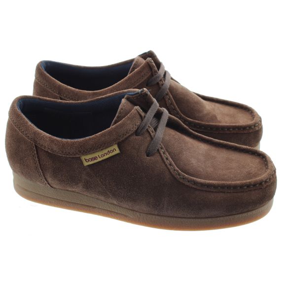 BASE Mens Koko Lace Wallabe Shoes In Brown Suede