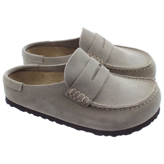 BIRKENSTOCK Adults Naples Wrapped Mules In Taupe