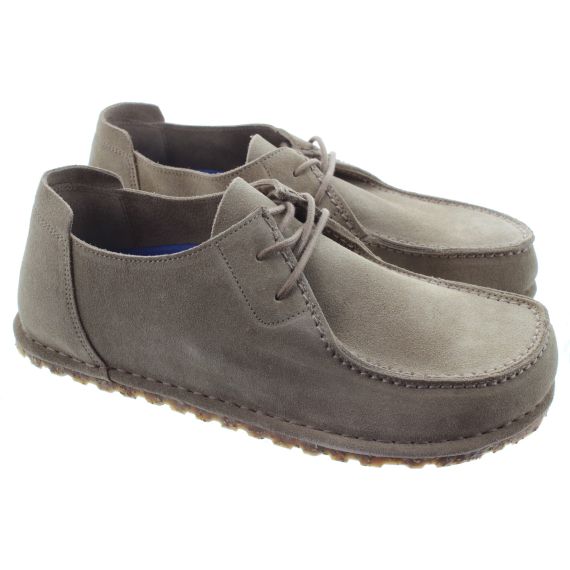 BIRKENSTOCK Mens Utti Lace Shoes In Taupe Suede