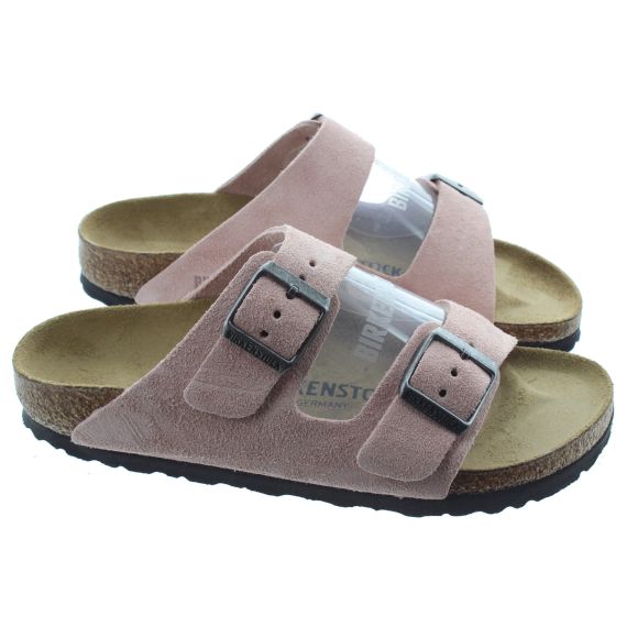 BIRKENSTOCK Ladies Arizona Suede 2 Bar Sandals In Clay Pink