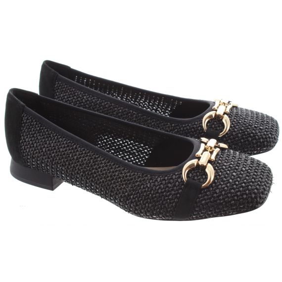 CAPRICE Ladies 22503 Chain Flat Pumps In Black