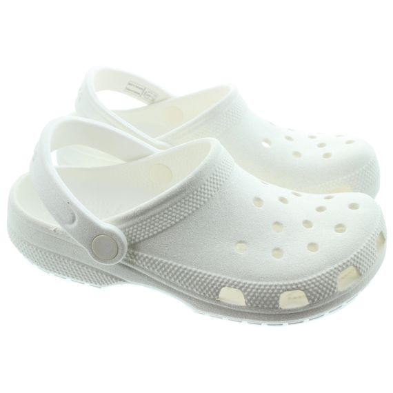 CROCS Adults Glitter Clogs In White