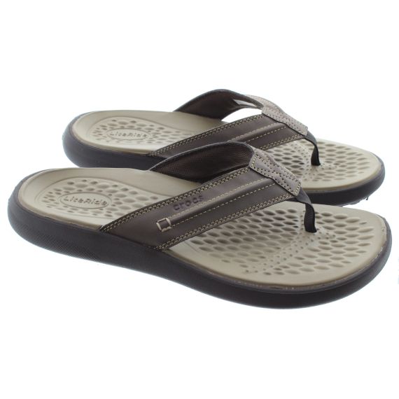 CROCS Yukon Vista 2 Lite Ride Flip Flop Sandals In Espresso Brown