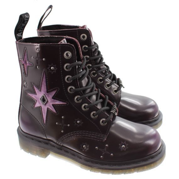DR MARTENS Ladies 1460 Whimsigoth Pascal 8 Eye Boots In Purple