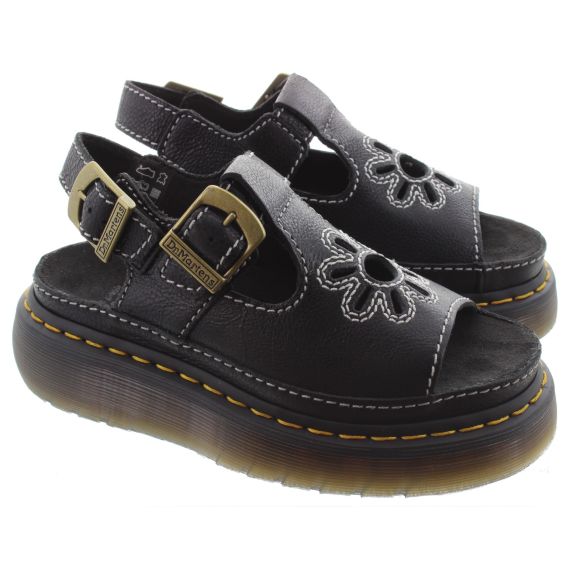 DR MARTENS Ladies Dunnet Flower Sandals In Black