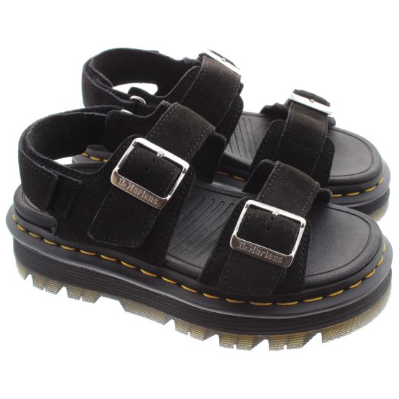 DR MARTENS Ladies Zebzag Sandals In Black Suede 