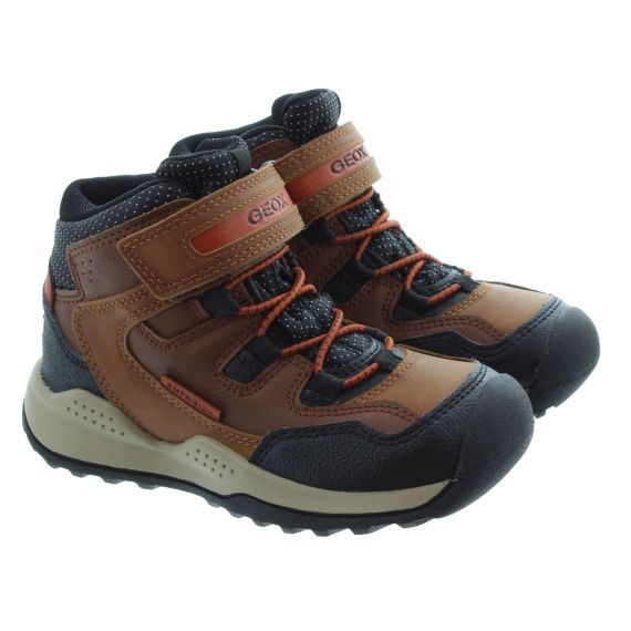 GEOX Kids Teram Waterproof Boots In Tan