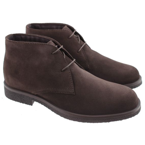 GEOX Mens Claudio Desert Ankle Boots In Chocolate Brown