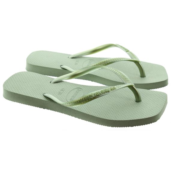 HAVAIANAS Ladies Slim Square Toe Flipslop Sandals In Green
