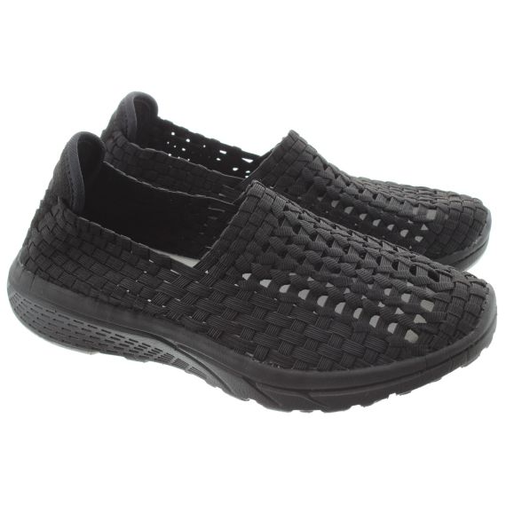 HEAVENLY FEET Ladies Cosmos Elastic Shoes In Black