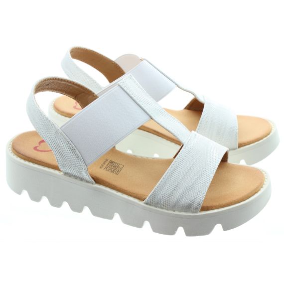 HEAVENLY FEET Ladies Ritz Flat Sandals In White