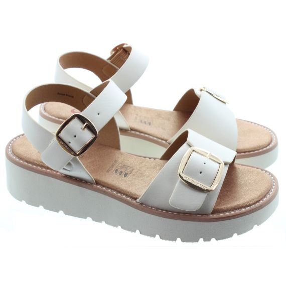 HEAVENLY FEET Ladies Sonja Buckle Sandals In Stone