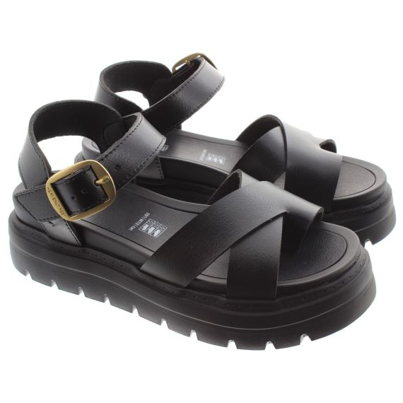 HEAVENLY FEET Ladies Temple Toe Loop Chunky Sandals In Black 
