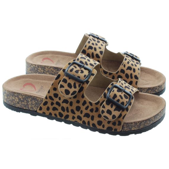 HEAVENLY FEET Ladies Harmony 2 Mules In Leopard