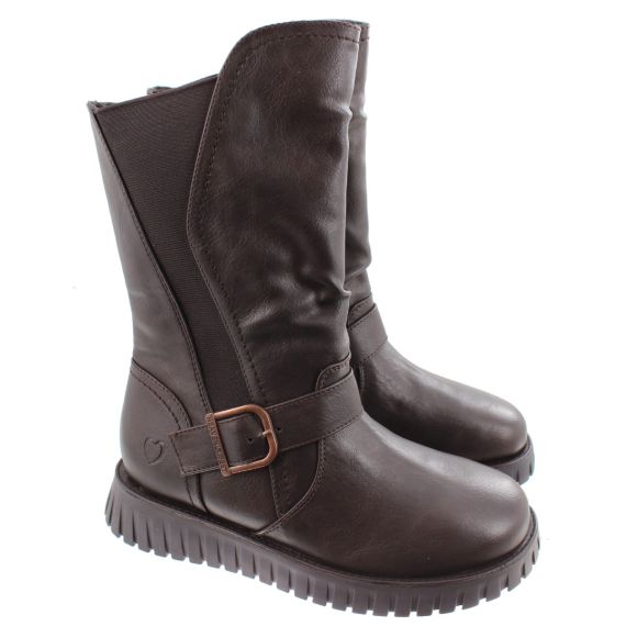 HEAVENLY FEET Ladies Marianne Calf Boots In Chocolate Brown